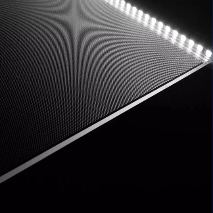 Placă acrilică cu panou de ghidare a luminii LED cu gravare cu laser